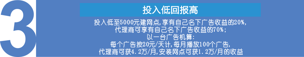 共享广告项目投入低，回报高